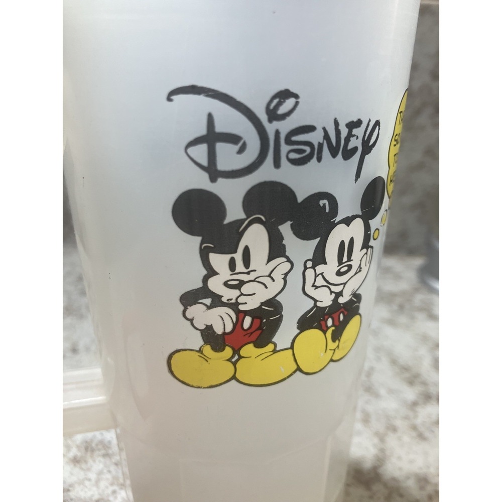 Vintage Disney Mickey Mouse Plastic Cups Set‎ 2 Red & Frosted with Graphics - Picture 6 of 6